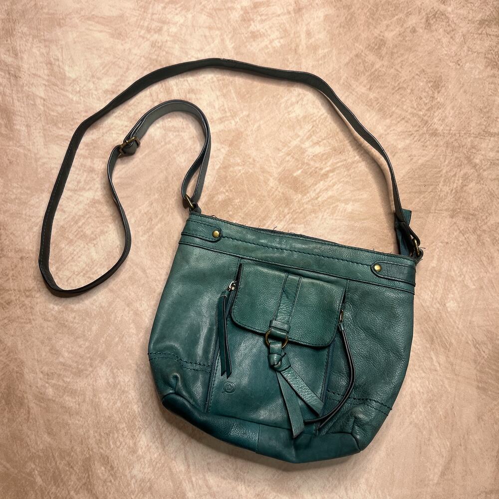 Born Cross Body Leather Bag Purse Teal Blue Pockets Boho Chic Western Streetwear